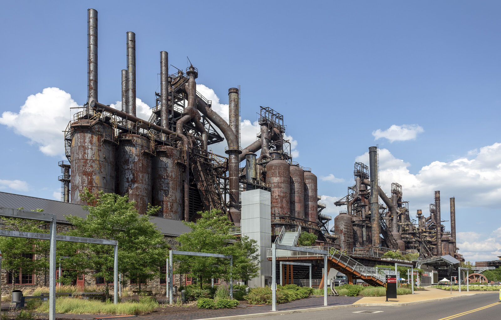 The iconic Bethlehem Steel blast furnace stacks in Bethlehem, Pennsylvania